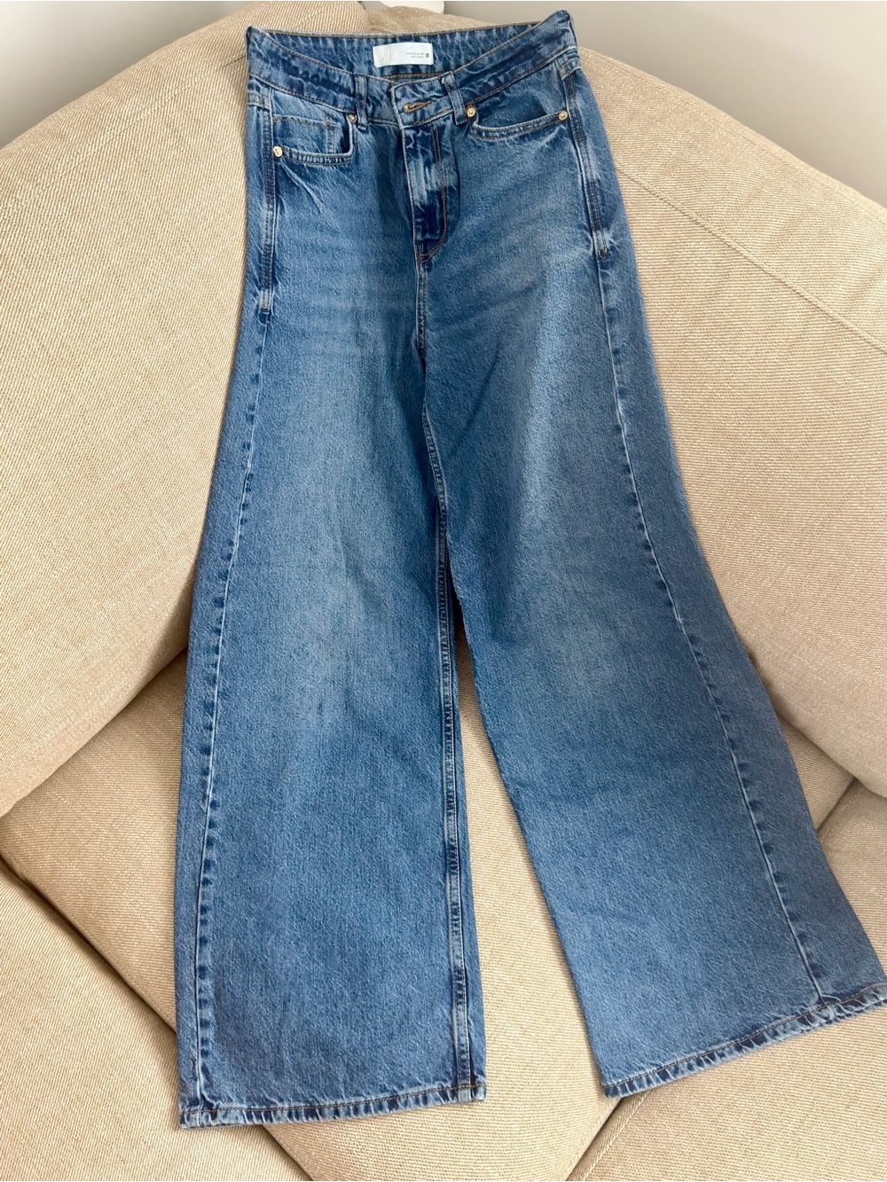 Zara Medium waist Medium Blue Denim Jeans - Picture 2 of 4